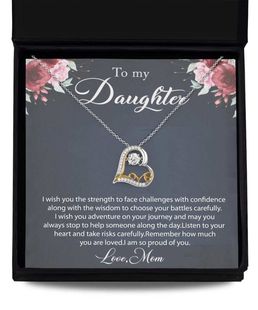 Daughter Birthday Gift,Love Dancing Necklace To My Daughter, Gift For Daughter from Mom, Mother - Daughter Gift, Christmas Gift To Daughter tinmico