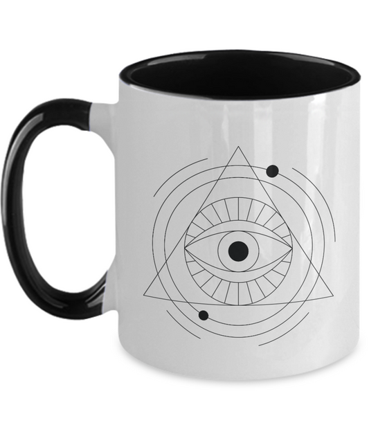 Eye of the Illuminati Tea, Coffee Mug, two tone 11oz mug tinmico