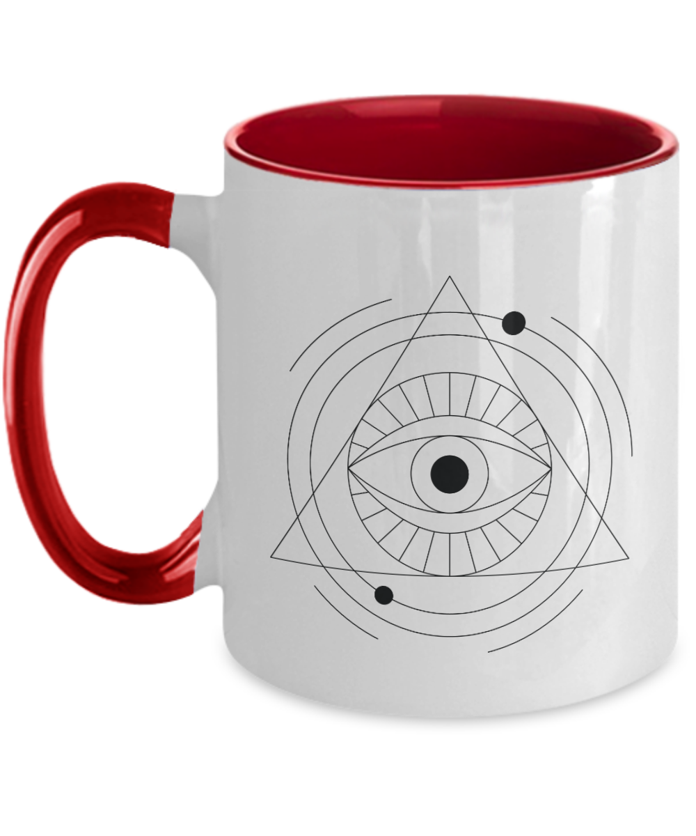 Eye of the Illuminati Tea, Coffee Mug, two tone 11oz mug tinmico