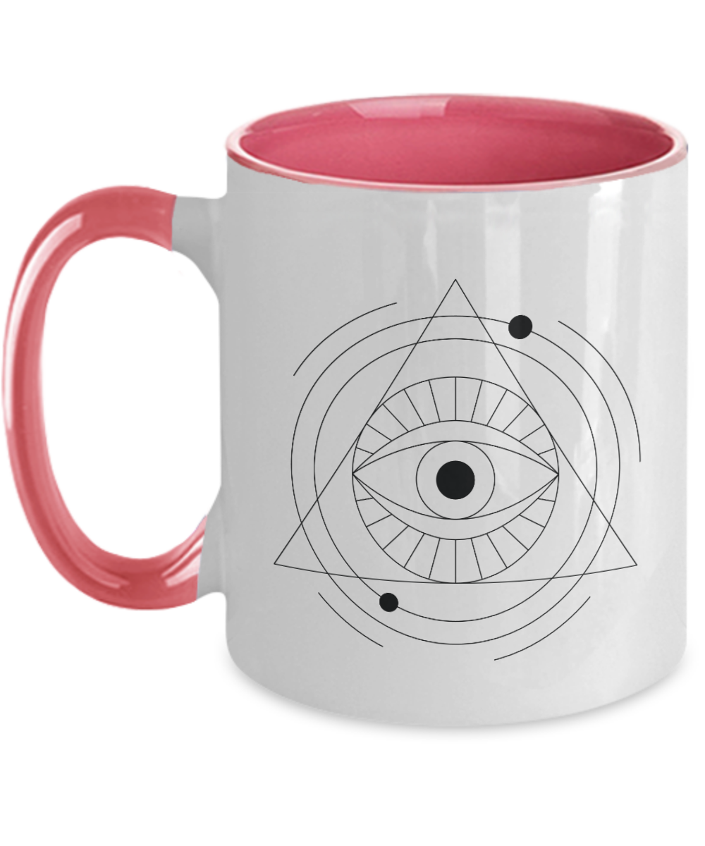 Eye of the Illuminati Tea, Coffee Mug, two tone 11oz mug tinmico