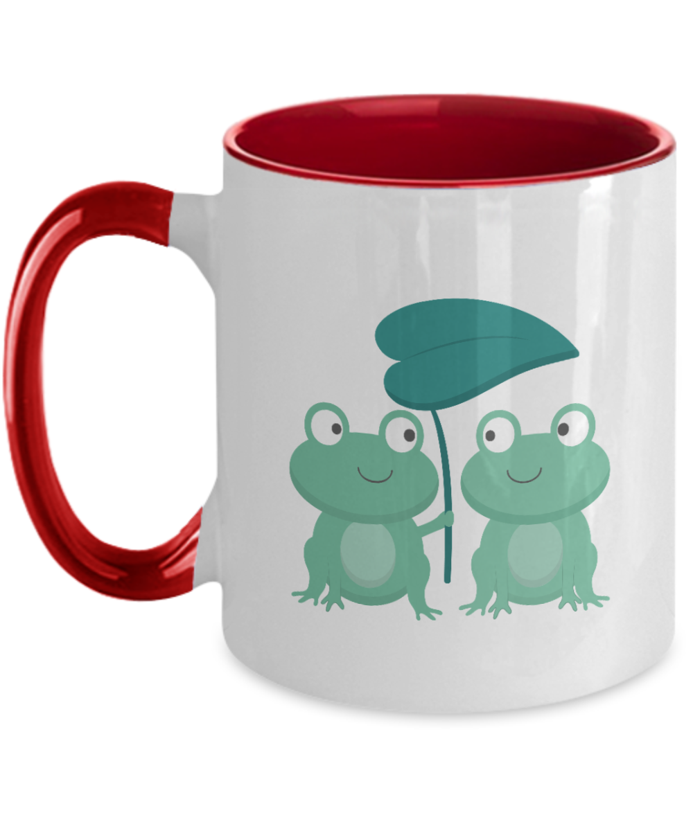 Frog Mug Nature Animal Lover Frog gifts White glossy mug, Two Tone 11oz Mug, ma tinmico