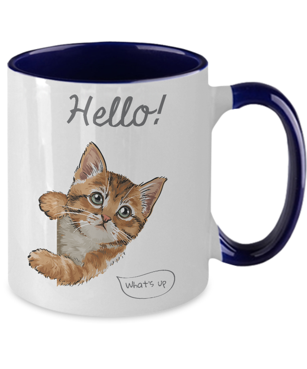 Funny Cat Mug ,Cute Cat Mom Gifts For Birthdays Present for Cat Lover Cup, Two Tone 11oz Mug tinmico