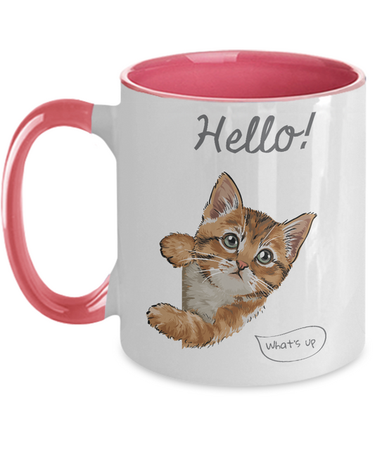 Funny Cat Mug ,Cute Cat Mom Gifts For Birthdays Present for Cat Lover Cup, Two Tone 11oz Mug tinmico