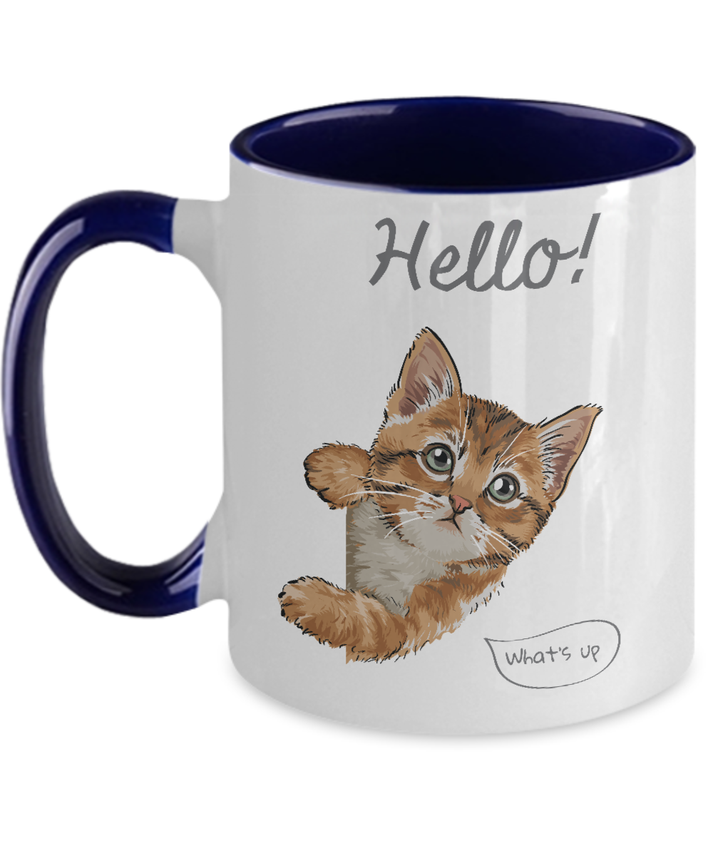 Funny Cat Mug ,Cute Cat Mom Gifts For Birthdays Present for Cat Lover Cup, Two Tone 11oz Mug tinmico