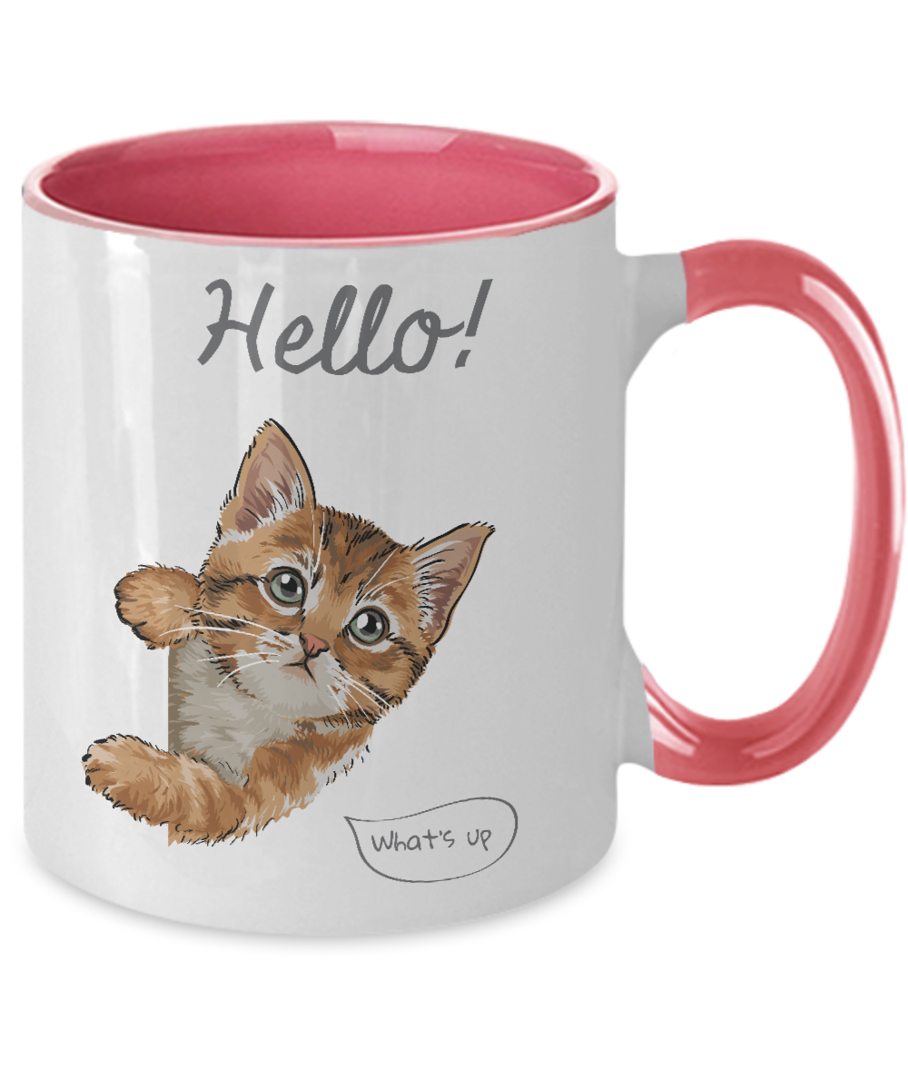 Funny Cat Mug ,Cute Cat Mom Gifts For Birthdays Present for Cat Lover Cup, Two Tone 11oz Mug tinmico