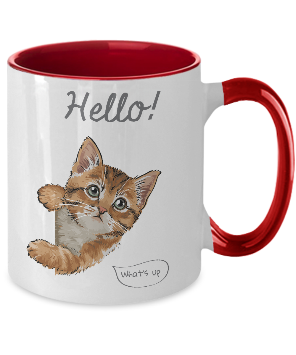 Funny Cat Mug ,Cute Cat Mom Gifts For Birthdays Present for Cat Lover Cup, Two Tone 11oz Mug tinmico