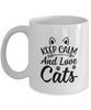 Funny Mug,Keep Calm And Love Cats,Inspirational gifts, By A Mug To Keep, 11 OZ Coffee Mugs tinmico