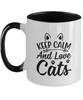 Funny Mug,Keep Calm And Love Cats,Two Tone Mug, Coffee Mugs,Inspirational gifts, By A Mug To Keep, 11 oz tinmico