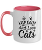 Funny Mug,Keep Calm And Love Cats,Two Tone Mug, Coffee Mugs,Inspirational gifts, By A Mug To Keep, 11 oz tinmico