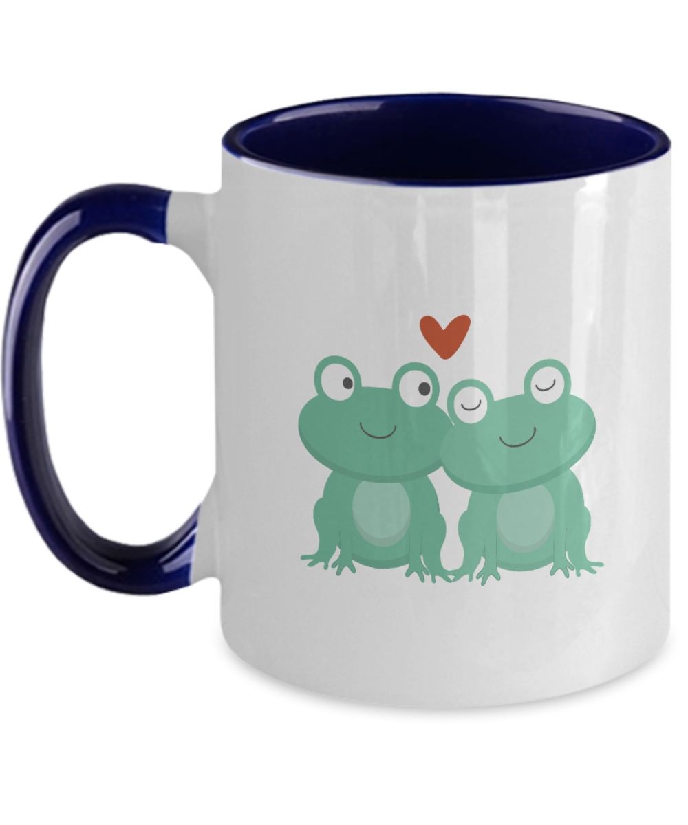 Green Frog Mug, Personalised Green Frog Mug, Personalised Mug, Two Tone 11oz Mug, ma tinmico