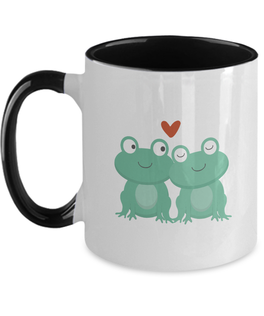 Green Frog Mug, Personalised Green Frog Mug, Personalised Mug, Two Tone 11oz Mug, ma tinmico