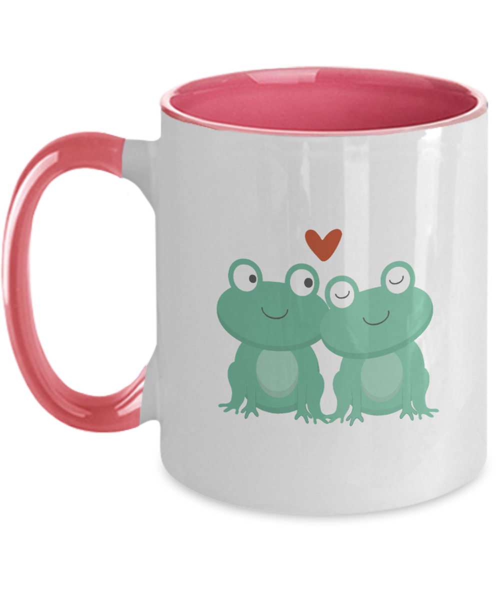 Green Frog Mug, Personalised Green Frog Mug, Personalised Mug, Two Tone 11oz Mug, ma tinmico