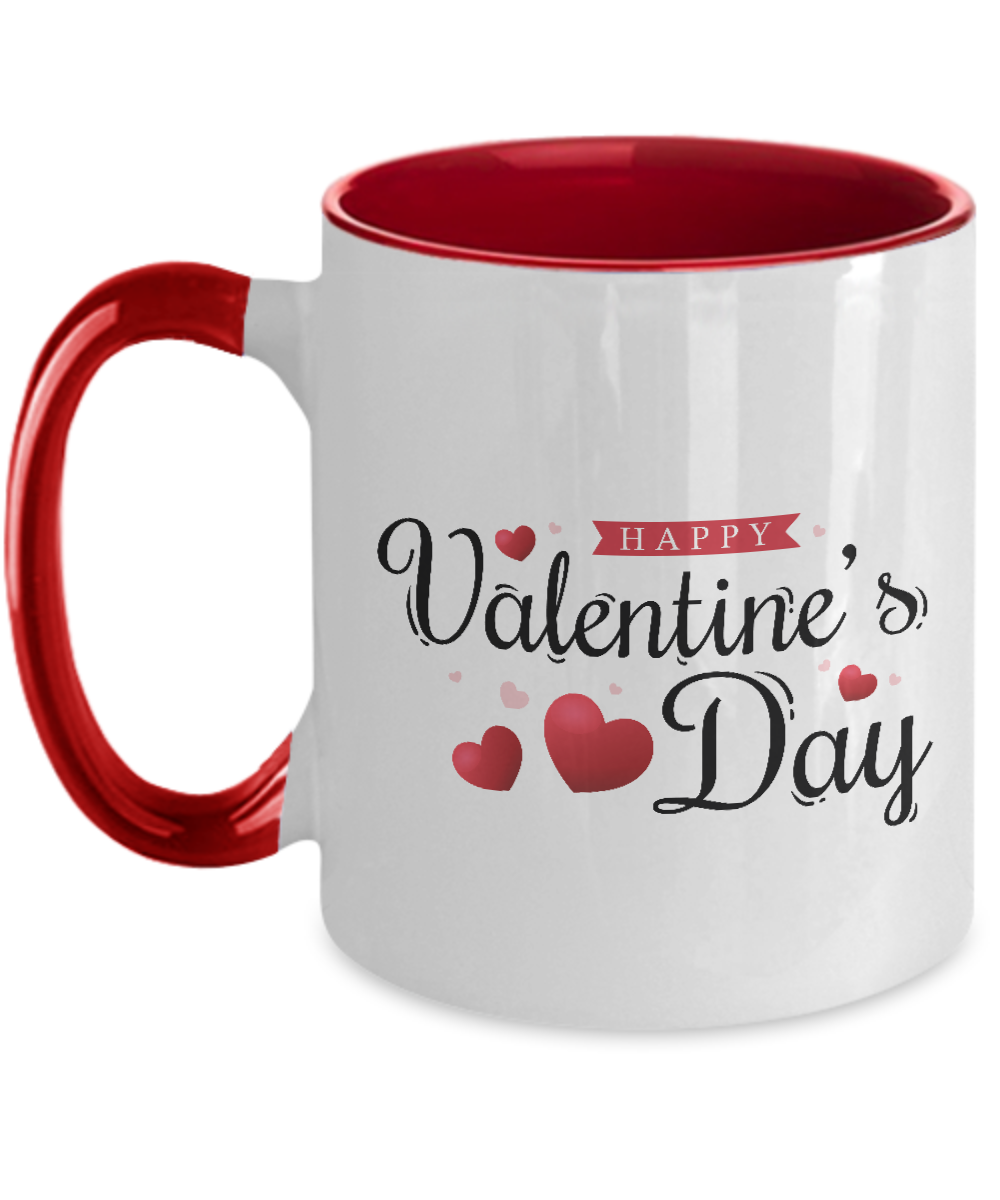 Happy Valentines Day Gifts ,Valentines Day Love You Birthday Christmas Gift Two Tone Coffee Mug 11 oz tinmico