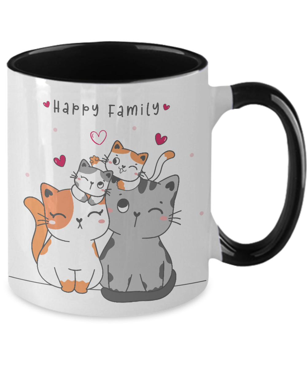 Happy famyly cat mug - happy birthday | coffee mug tinmico