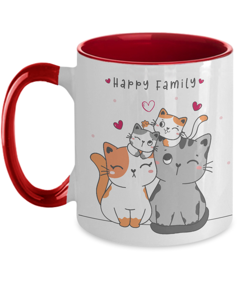 Happy famyly cat mug - happy birthday | coffee mug tinmico