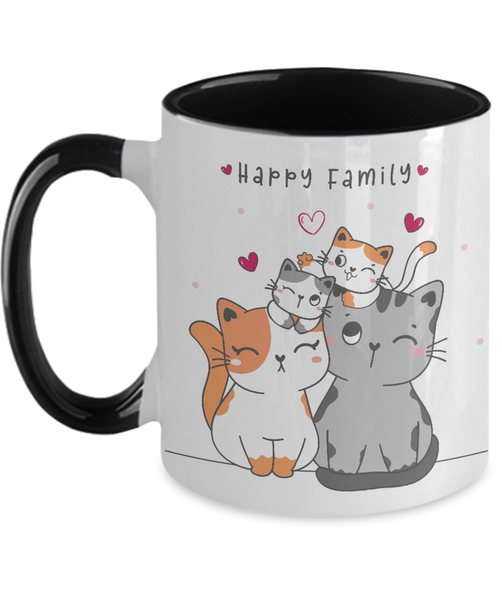 Happy famyly cat mug - happy birthday | coffee mug tinmico