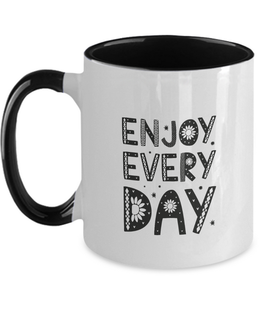 Have a Nice Day Middle Finger Coffee Mug, Funny Gift, two tone 11oz mug tinmico