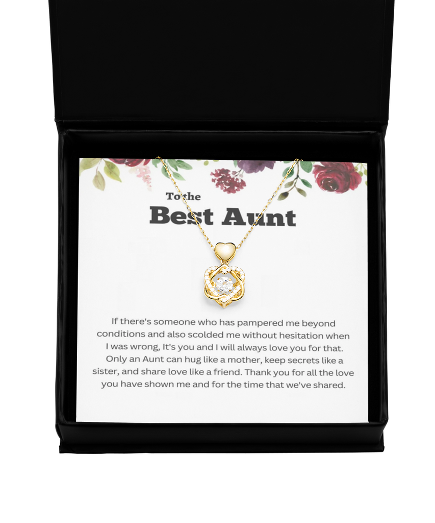 Heart Knot Gold Necklace ,Aunt bracelet, aunt gift, aunt bracelet gift, aunt birthday gift, aunt wedding gift,aunt gift from nephew,  aunt gift from niece tinmico