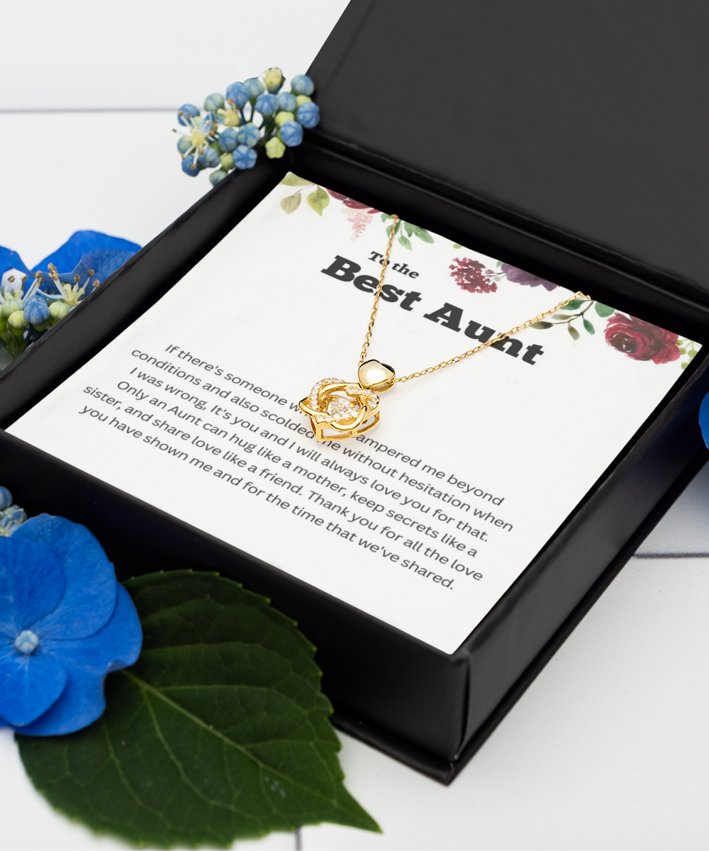 Heart Knot Gold Necklace ,Aunt bracelet, aunt gift, aunt bracelet gift, aunt birthday gift, aunt wedding gift,aunt gift from nephew,  aunt gift from niece tinmico