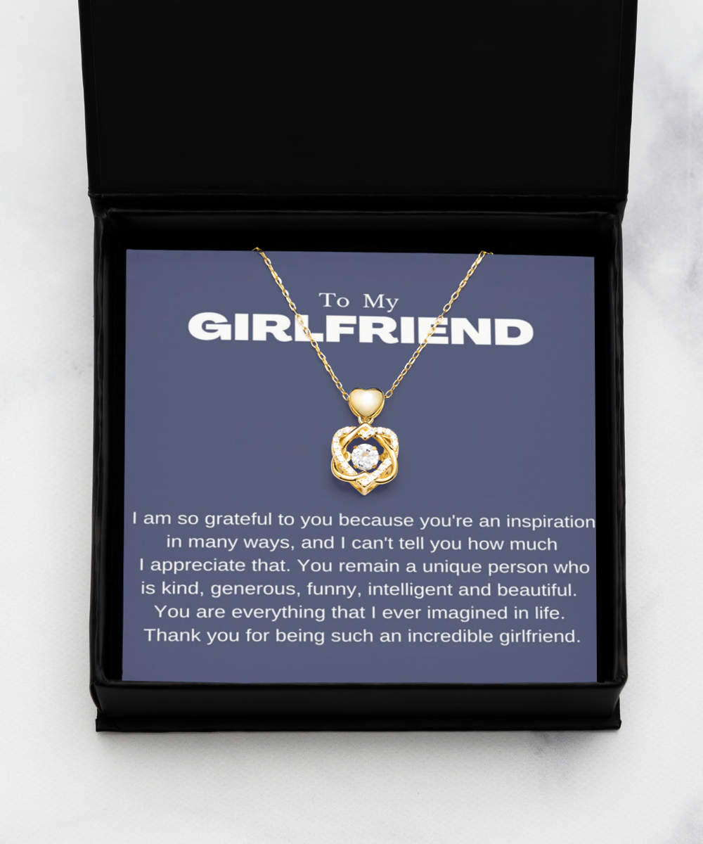 Heart Knot Gold Necklace  ,Girlfriend Necklace, Girlfriend gift, Girlfriend birthday gift, Girlfriend New Year gift, Girlfriend Necklace from boyfriend, TMC gift tinmico