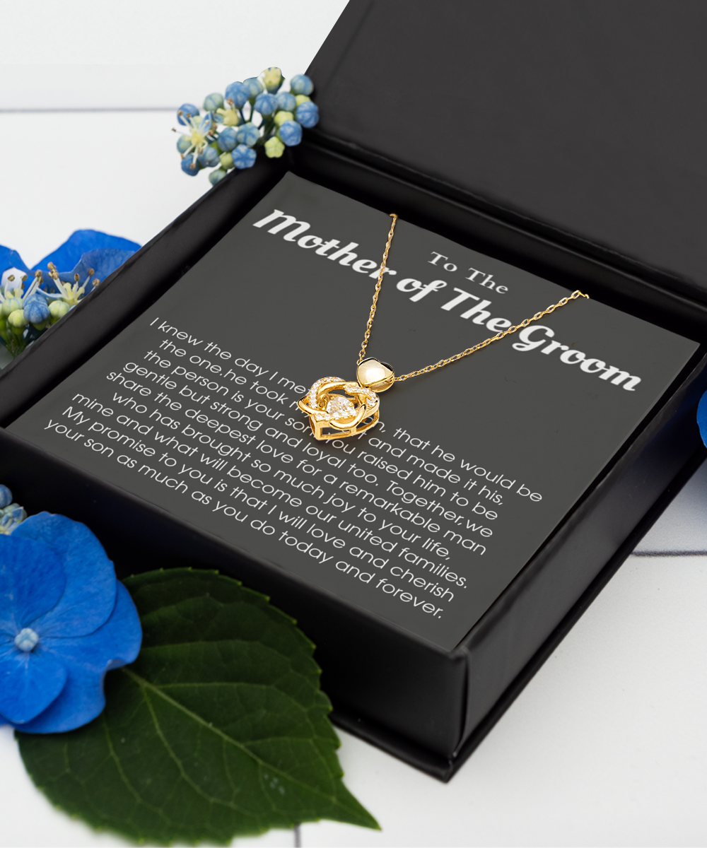 Heart Knot Gold Necklace ,Mother of The Groom Gift, Mother of The Groom Bracelet, Mother of The Groom Gift From Bride, Mother of The Groom Gift Bracelet tinmico