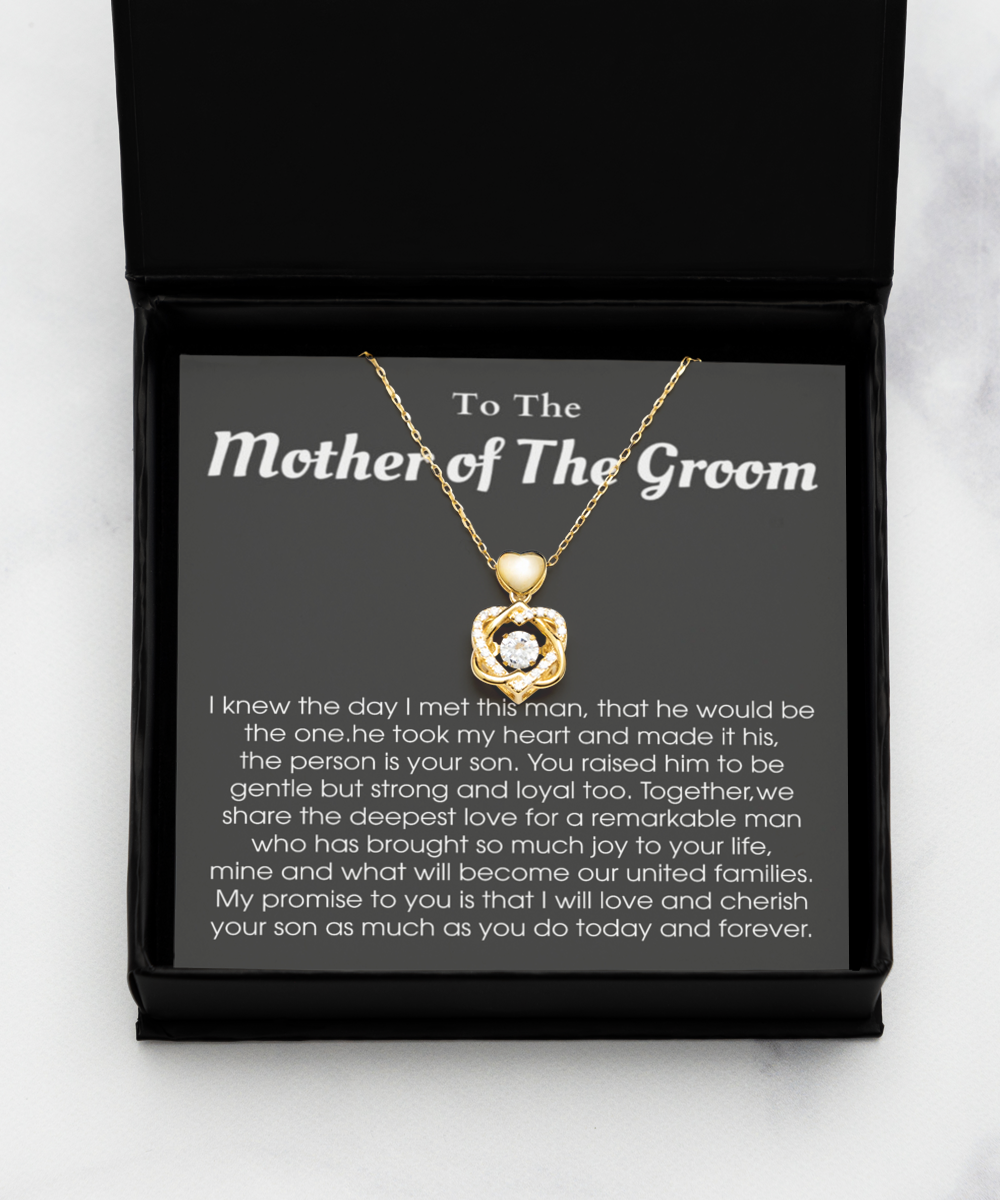 Heart Knot Gold Necklace ,Mother of The Groom Gift, Mother of The Groom Bracelet, Mother of The Groom Gift From Bride, Mother of The Groom Gift Bracelet tinmico