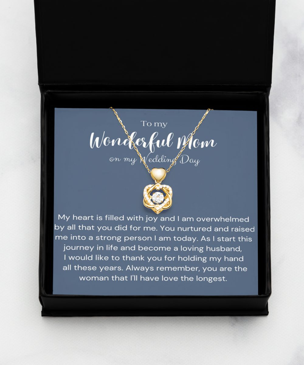 Heart Knot Gold Necklace ,Mother of the groom Necklace, mother of the groom gift, mother of the groom gift from son, wedding gift to mother from son, wedding gift, TMC gift tinmico