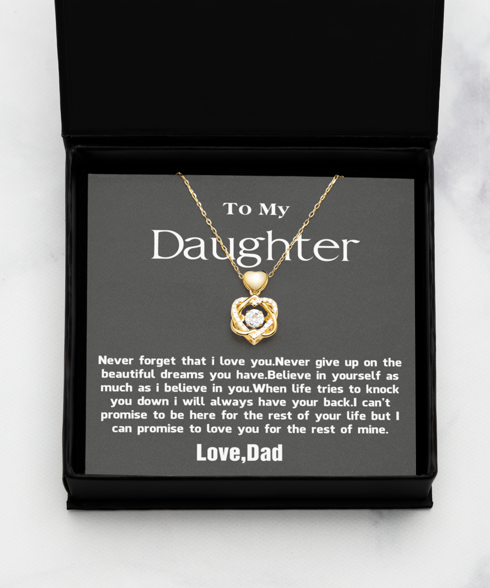 Heart Knot Gold Necklace ,To My Daughter Necklace, Father to Daughter Birthday Gift, Gifts to Daughter from Dad, To Daughter From Dad, Father Daughter Necklace, TMC gift tinmico