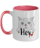 Hey Love,Two Tone Mug,Valentine 11oz Coffee Mug,Grade A Quality Ceramic,Great for Valentine's Day, Wife,Husband, Girlfriend, Boyfriend, Love tinmico