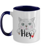 Hey Love,Two Tone Mug,Valentine 11oz Coffee Mug,Grade A Quality Ceramic,Great for Valentine's Day, Wife,Husband, Girlfriend, Boyfriend, Love tinmico