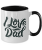 I Love My Daddy Dad Father Heart Two Tone Mug tinmico