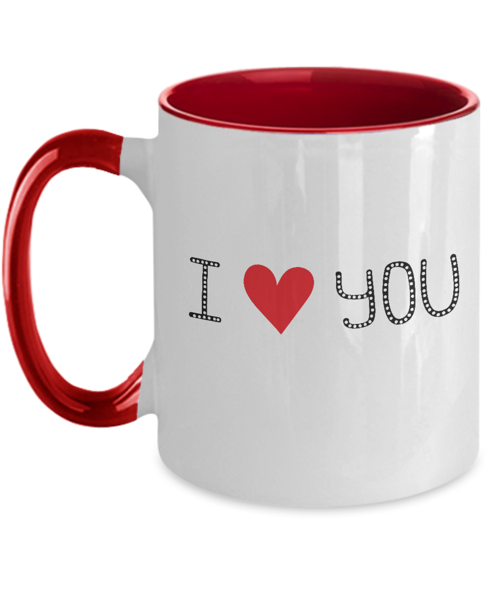 I Love You Coffee Mug, I Love You Mug For Him, Christmas Gifts Coffee Mug, Funny Mug, Two Tone Mug, 11 oz tinmico