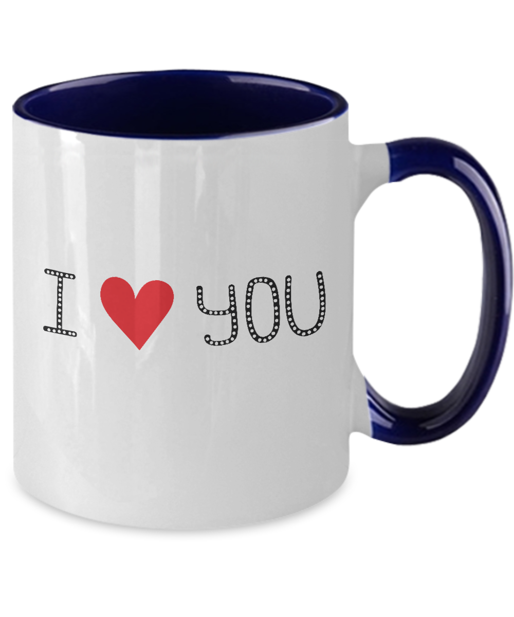 I Love You Coffee Mug, I Love You Mug For Him, Christmas Gifts Coffee Mug, Funny Mug, Two Tone Mug, 11 oz tinmico