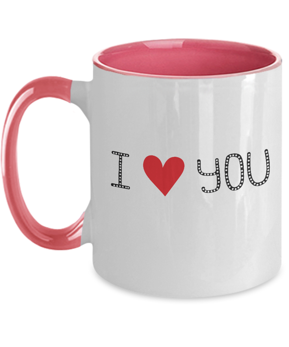 I Love You Coffee Mug, I Love You Mug For Him, Christmas Gifts Coffee Mug, Funny Mug, Two Tone Mug, 11 oz tinmico