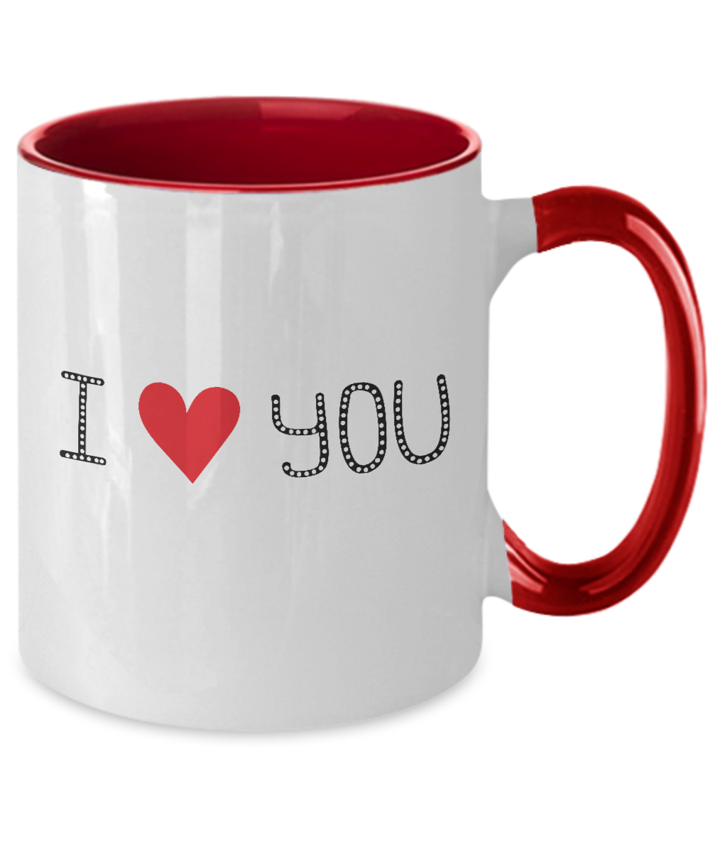 I Love You Coffee Mug, I Love You Mug For Him, Christmas Gifts Coffee Mug, Funny Mug, Two Tone Mug, 11 oz tinmico