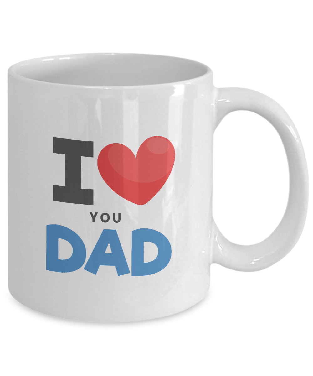 I love You Dad, Coffee Mug - Best Christmas Gifts for Dad, Men - Unique Xmas Gag Dad Gifts from Daughter, Son, Kids - Cool Birthday Present Idea for a Father, Guys, Him, 11oz tinmico