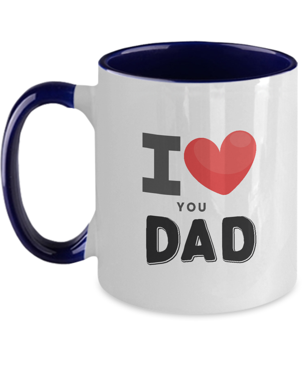 I love You Dad,Two Tone Mug, Best Christmas Gifts for Dad, Men - Unique Xmas Gag Dad Gifts from Daughter, Son, Kids , Coffee Mug,11 oz tinmico