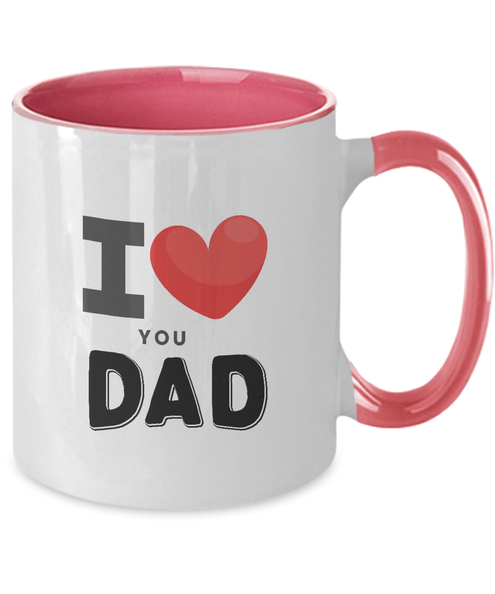 I love You Dad,Two Tone Mug, Best Christmas Gifts for Dad, Men - Unique Xmas Gag Dad Gifts from Daughter, Son, Kids , Coffee Mug,11 oz tinmico