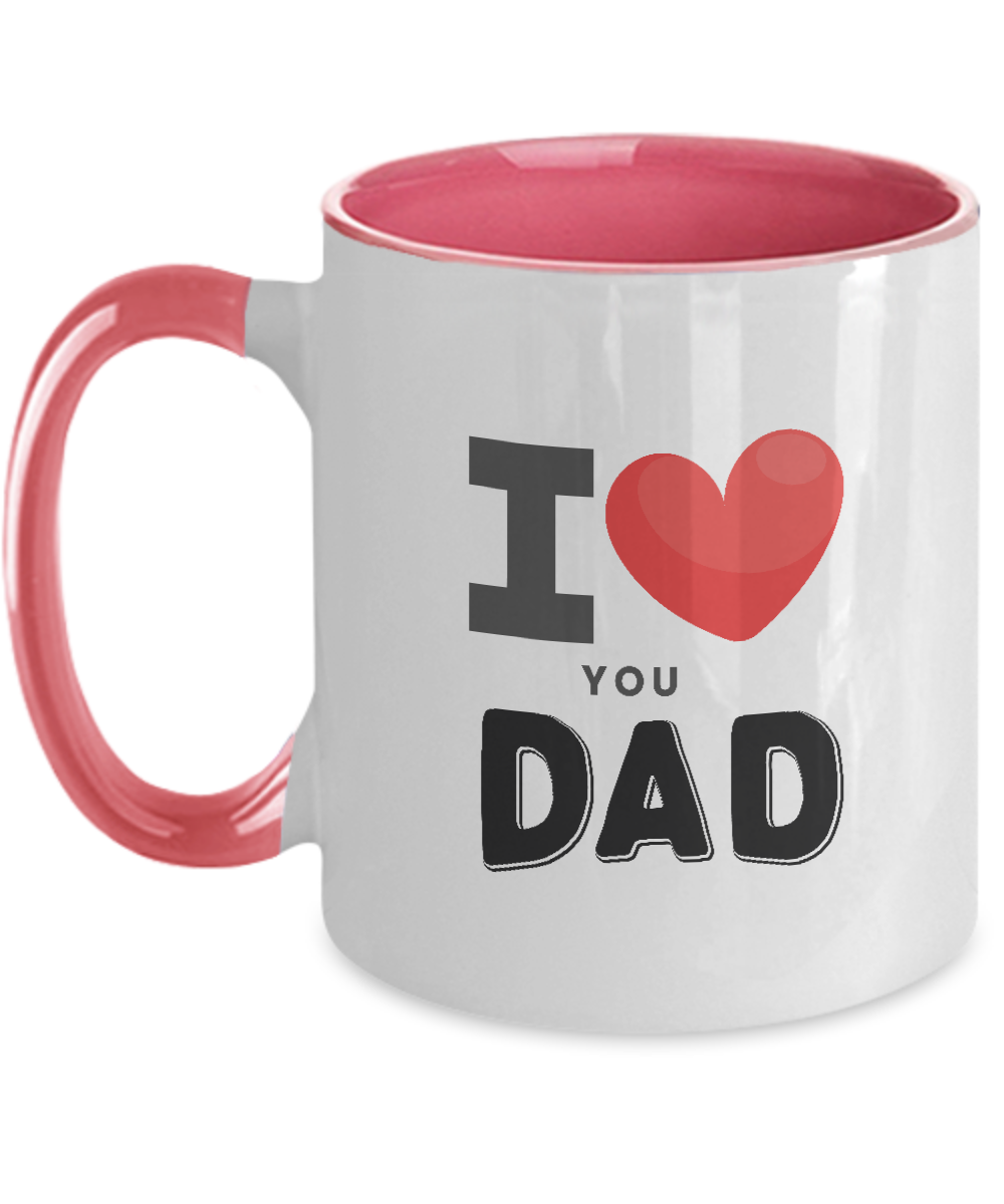 I love You Dad,Two Tone Mug, Best Christmas Gifts for Dad, Men - Unique Xmas Gag Dad Gifts from Daughter, Son, Kids , Coffee Mug,11 oz tinmico