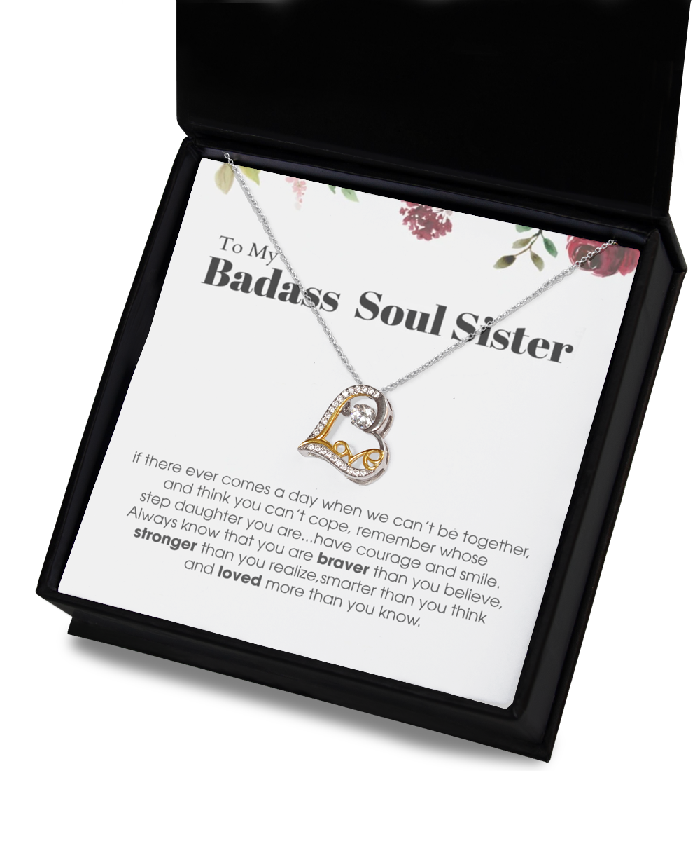 Love Dancing Necklace ,To My Badass Soul Sister Bracelet, Soul Sister Best Friend Birthday Graduation Gift Set tinmico