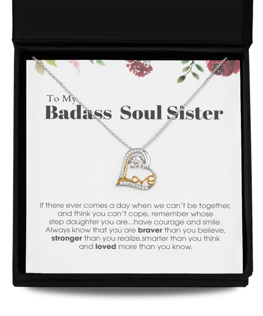 Love Dancing Necklace ,To My Badass Soul Sister Bracelet, Soul Sister Best Friend Birthday Graduation Gift Set tinmico