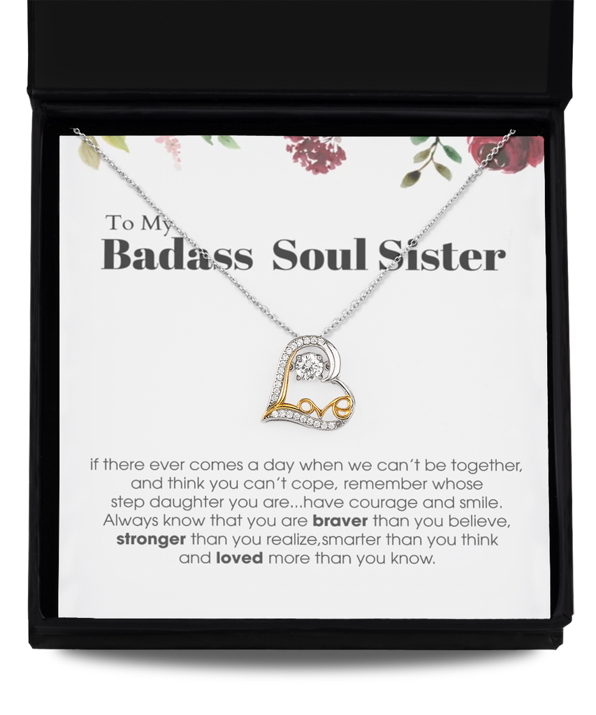 Love Dancing Necklace ,To My Badass Soul Sister Bracelet, Soul Sister Best Friend Birthday Graduation Gift Set tinmico