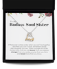 Love Dancing Necklace ,To My Badass Soul Sister Bracelet, Soul Sister Best Friend Birthday Graduation Gift Set tinmico