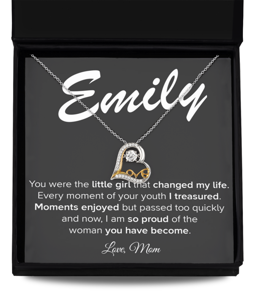 Love Dancing Necklace,To My Beautiful Daughter Bracelet,Personalized Gift for Daughter, Girl That Changed My Life, Loving Inspiring Gift from Mom tinmico