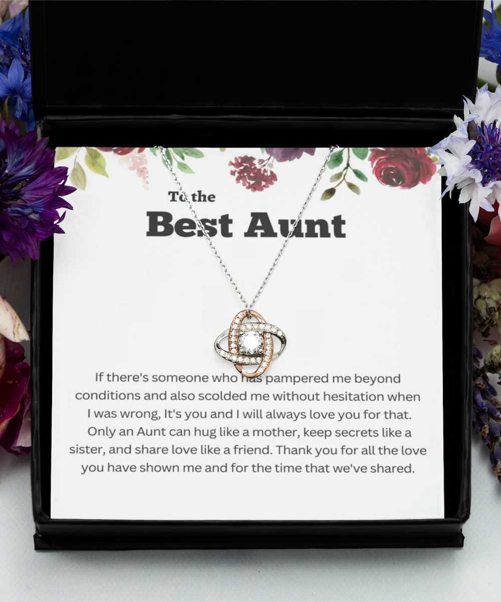 Love Knot Rose Gold Necklace ,Aunt bracelet, aunt gift, aunt bracelet gift, aunt birthday gift, aunt wedding gift,aunt gift from nephew,  aunt gift from niece tinmico