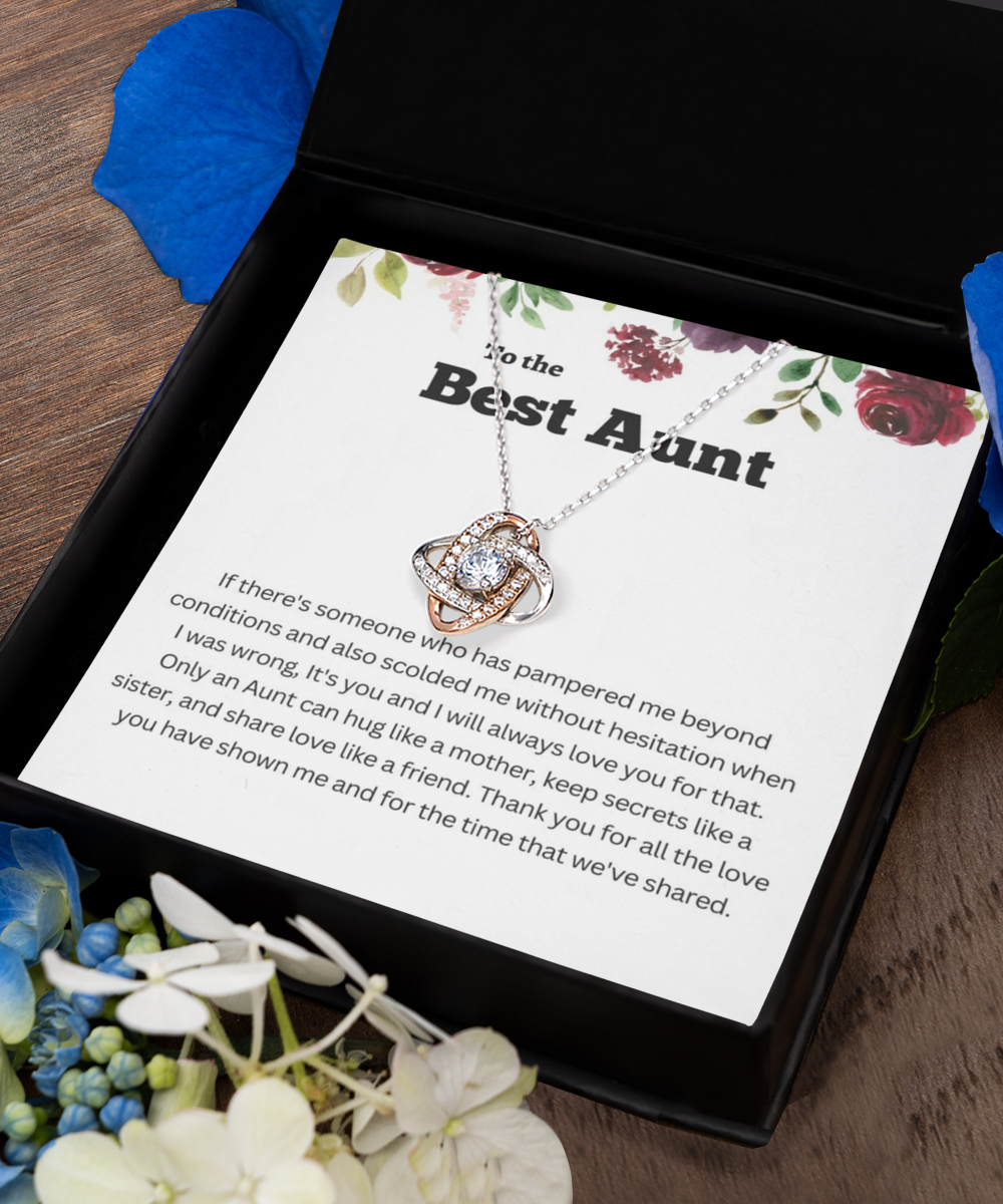 Love Knot Rose Gold Necklace ,Aunt bracelet, aunt gift, aunt bracelet gift, aunt birthday gift, aunt wedding gift,aunt gift from nephew,  aunt gift from niece tinmico