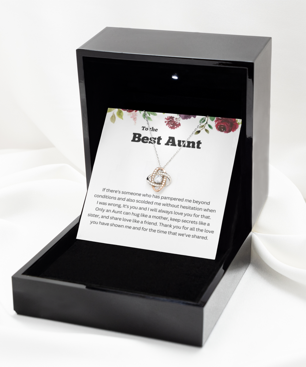 Love Knot Rose Gold Necklace ,Aunt bracelet, aunt gift, aunt bracelet gift, aunt birthday gift, aunt wedding gift,aunt gift from nephew,  aunt gift from niece tinmico