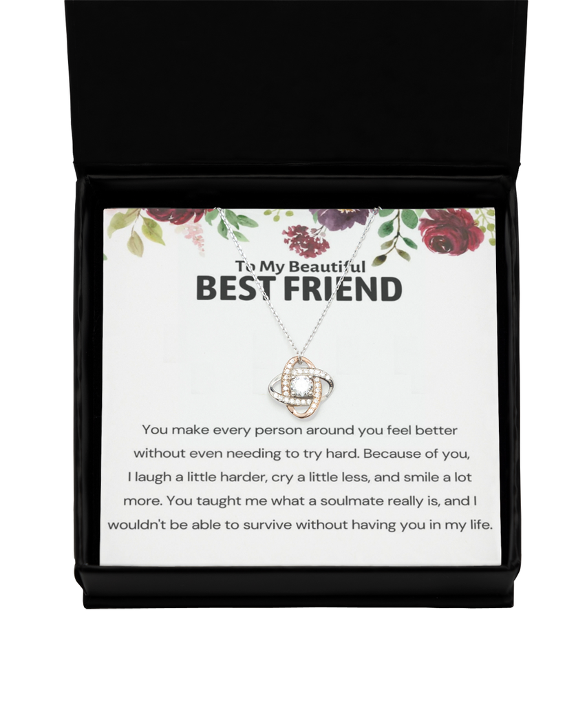 Love Knot Rose Gold Necklace, Best friend bracelet, best friend gift, best friend bracelet gift, gift for best friend, best friend birthday gift tinmico