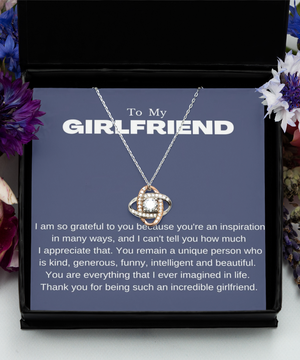 Love Knot Rose Gold Necklace  ,Girlfriend Necklace, Girlfriend gift, Girlfriend birthday gift, Girlfriend New Year gift, Girlfriend Necklace from boyfriend, TMC gift tinmico