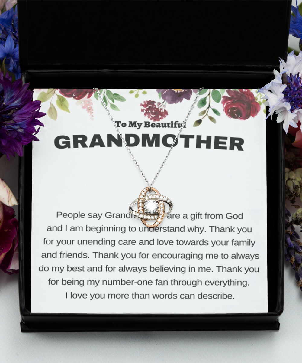 Love Knot Rose Gold Necklace  ,Grandmother Necklace, grandmother gift, grandmother new year gift, grandma gift, grandmother birthday gift, tinmico